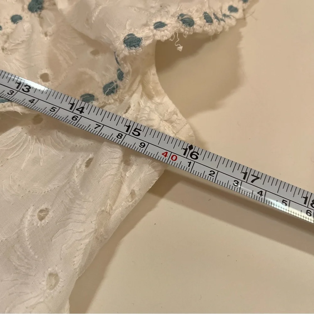 Vintage 60 70 Cottagecore White Eyelet Lace Ruffle Sleeve Praire Maxi Dress - Picture 9 of 17